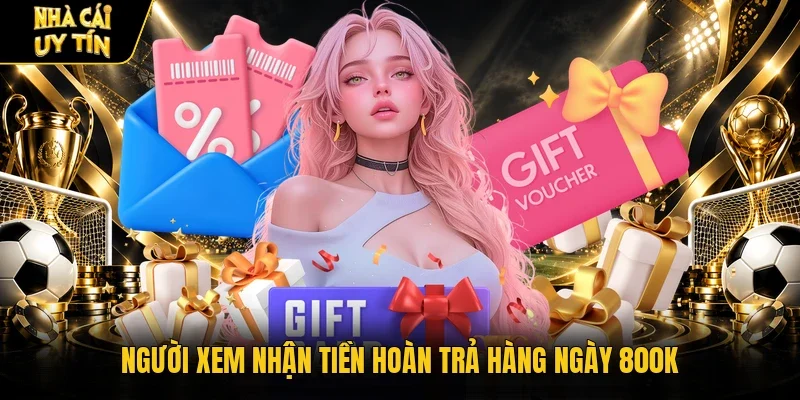 Người xem nhận tiền hoàn trả hàng ngày 800K